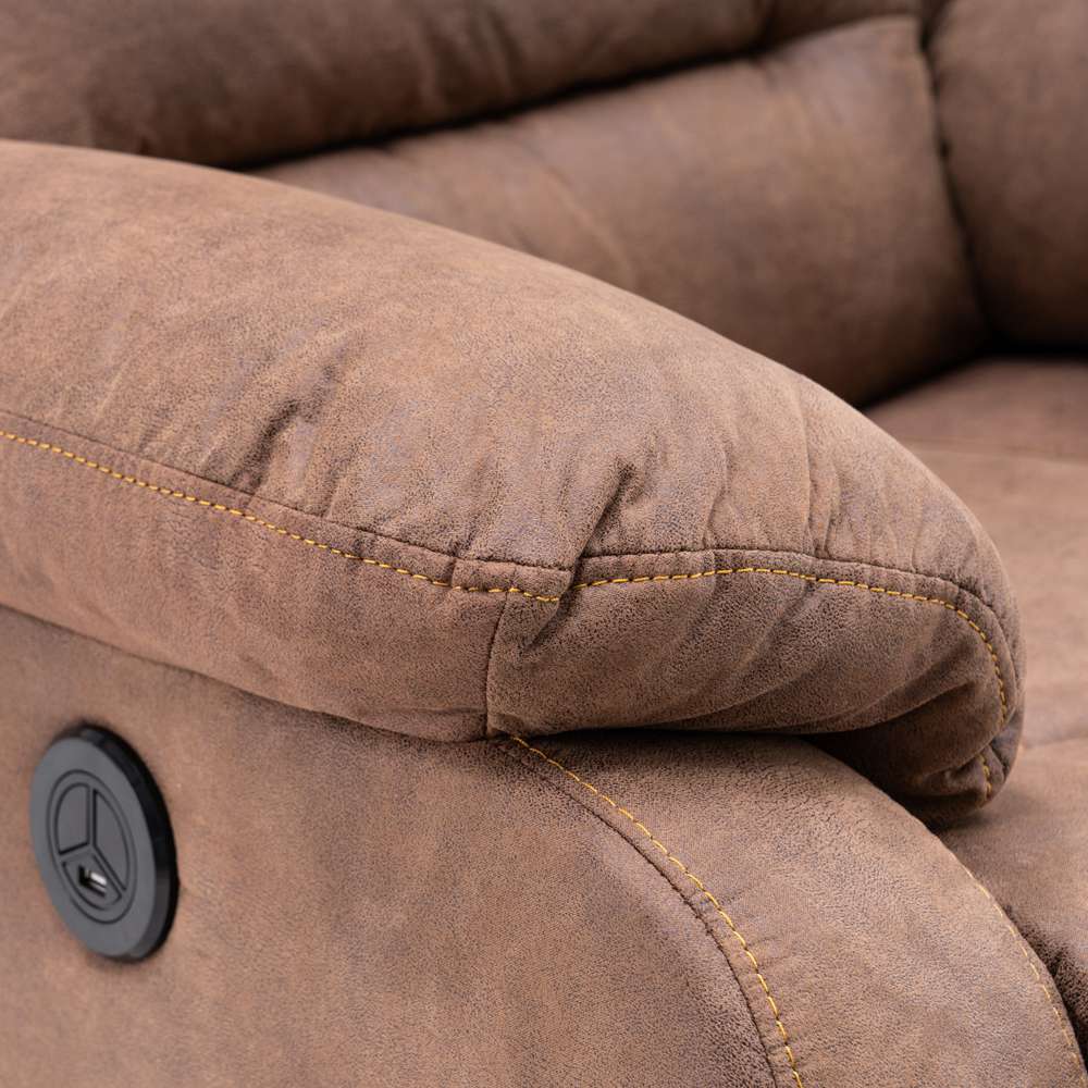 Electric Lift Cloth Massage Chair Adjustable Angle With Armrests Comfortable Soft and Easy to Clean For Reading Resting Watching TV - Brown