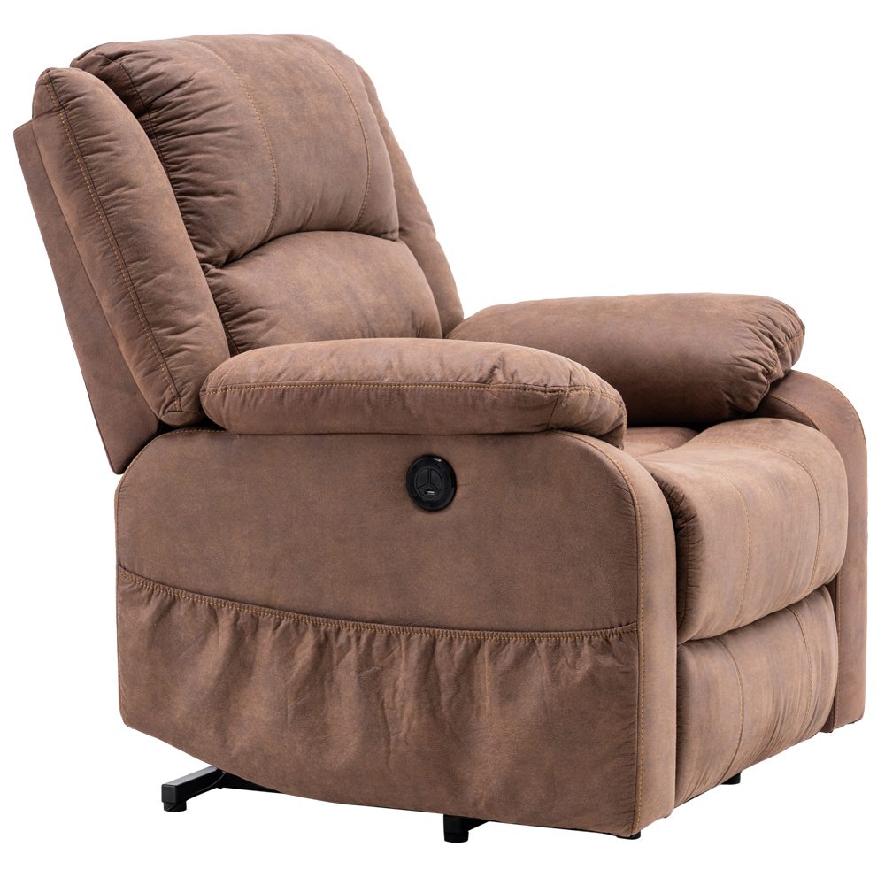 Electric Lift Cloth Massage Chair Adjustable Angle With Armrests Comfortable Soft and Easy to Clean For Reading Resting Watching TV - Brown