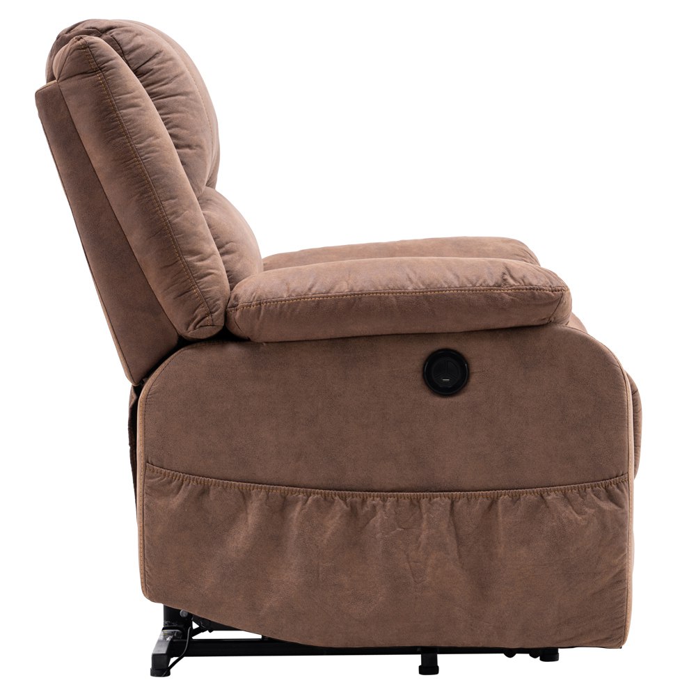 Electric Lift Cloth Massage Chair Adjustable Angle With Armrests Comfortable Soft and Easy to Clean For Reading Resting Watching TV - Brown