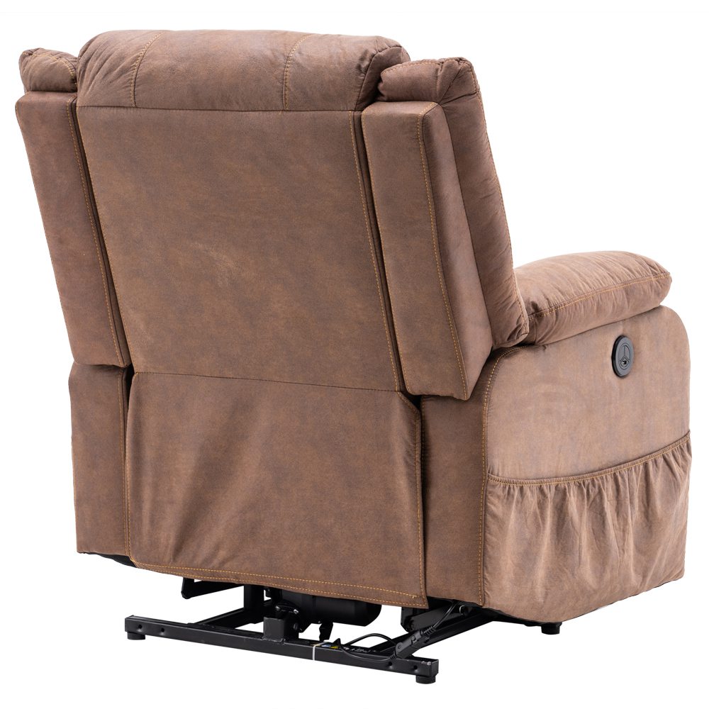 Electric Lift Cloth Massage Chair Adjustable Angle With Armrests Comfortable Soft and Easy to Clean For Reading Resting Watching TV - Brown