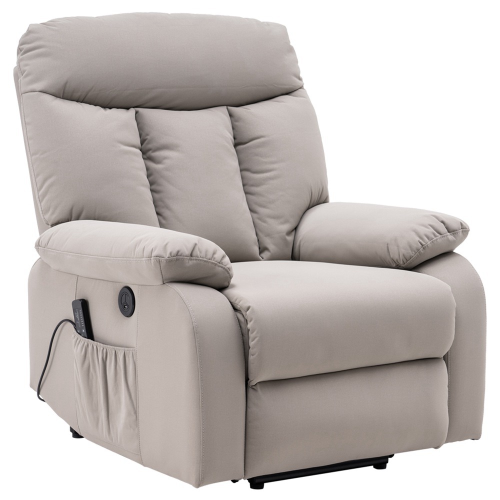 Electric Lift Cloth Massage Chair Adjustable Angle With Armrests Comfortable Soft and Easy to Clean For Reading Resting Watching TV - Silver