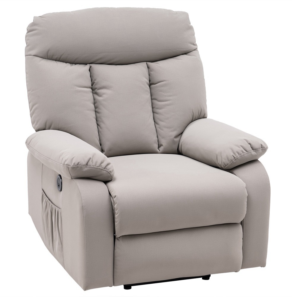 Electric Lift Cloth Massage Chair Adjustable Angle With Armrests Comfortable Soft and Easy to Clean For Reading Resting Watching TV - Silver