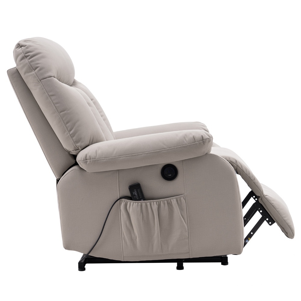 Electric Lift Cloth Massage Chair Adjustable Angle With Armrests Comfortable Soft and Easy to Clean For Reading Resting Watching TV - Silver