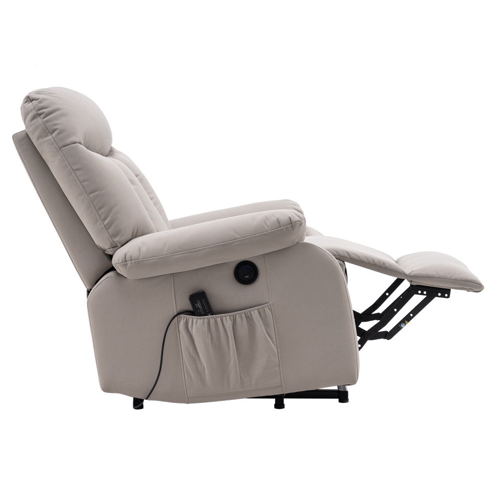 Electric Lift Cloth Massage Chair Adjustable Angle With Armrests Comfortable Soft and Easy to Clean For Reading Resting Watching TV - Silver