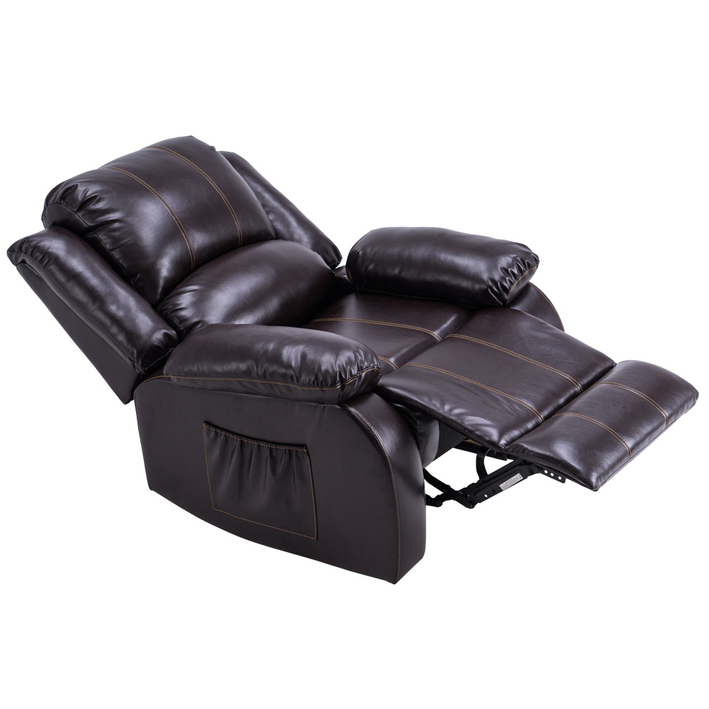 Electric Lift PU Leather Massage Chair Adjustable Angle With Armrests Comfortable Soft and Easy to Clean For Reading Resting Watching TV - Dark Brown