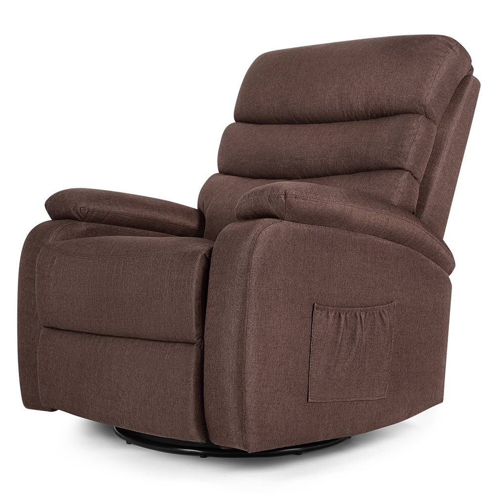 Electric Lift Linen Multifunction Massage Recliner 5 Modes Waist Heating Comfortable Soft and Easy to Clean For Reading Resting Watching TV - Dark Brown