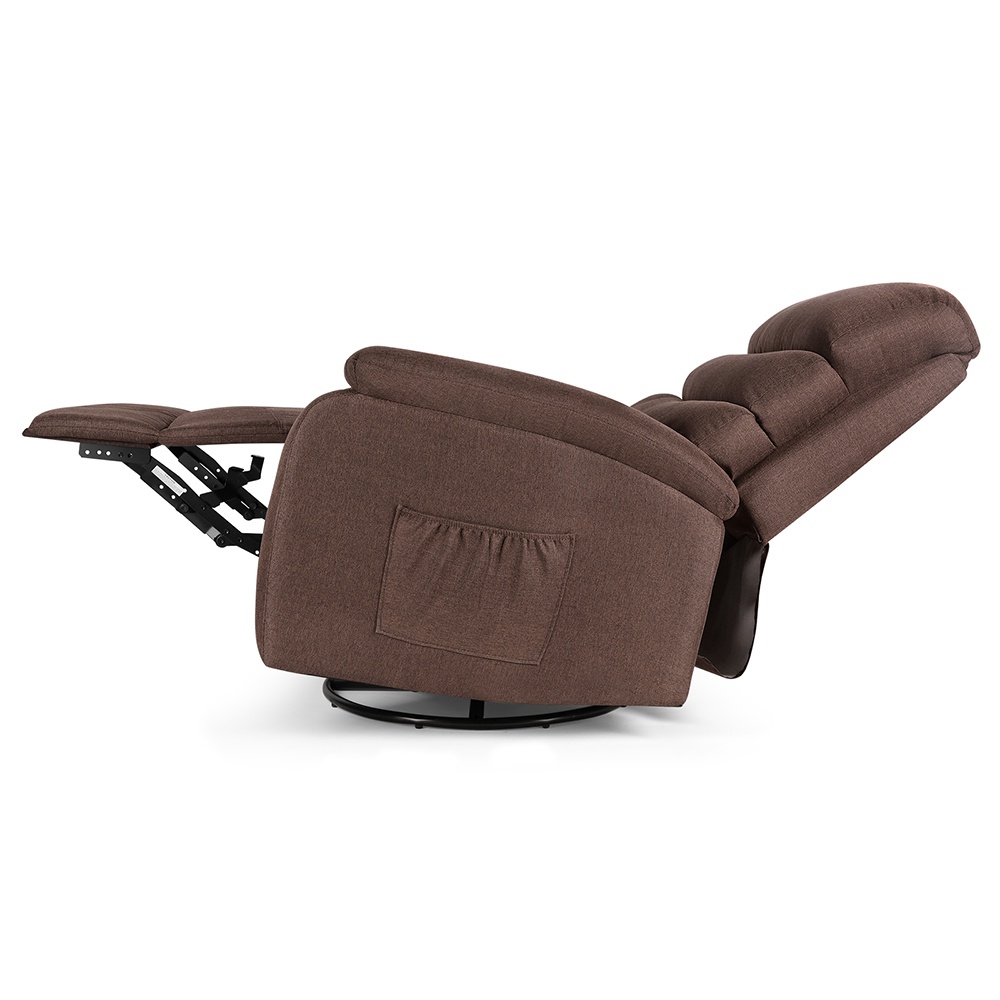 Electric Lift Linen Multifunction Massage Recliner 5 Modes Waist Heating Comfortable Soft and Easy to Clean For Reading Resting Watching TV - Dark Brown