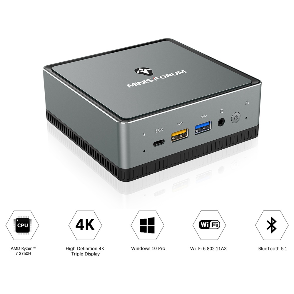 MINISFORUM UM700 MINI PC 16GB DDR4 512GB SSD AMD Ryzen7 3750H Quad Core Radeon Vega 10 Graphics HDMI DP RJ45*2