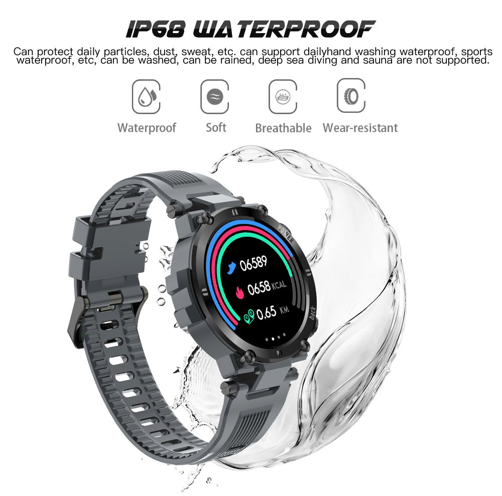 Makibes D13 Smartwatch 1.3" TFT HD Full Round Screen Heart Rate Oximetry Monitoring Sleep Monitor IP68 Sports Waterproof APP Supports Multiple Languages - Blue