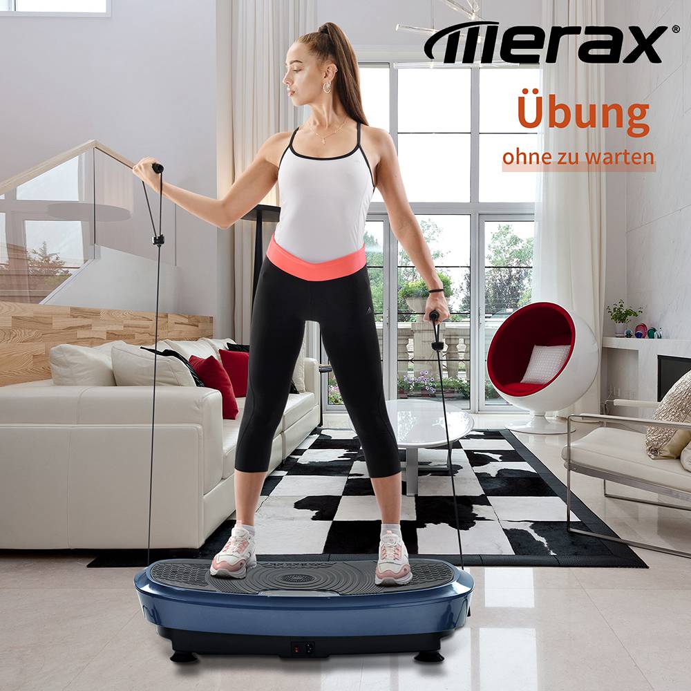Merax Vibration Plate 3D Wipp Vibration Technology With Bluetooth Speaker - Blue