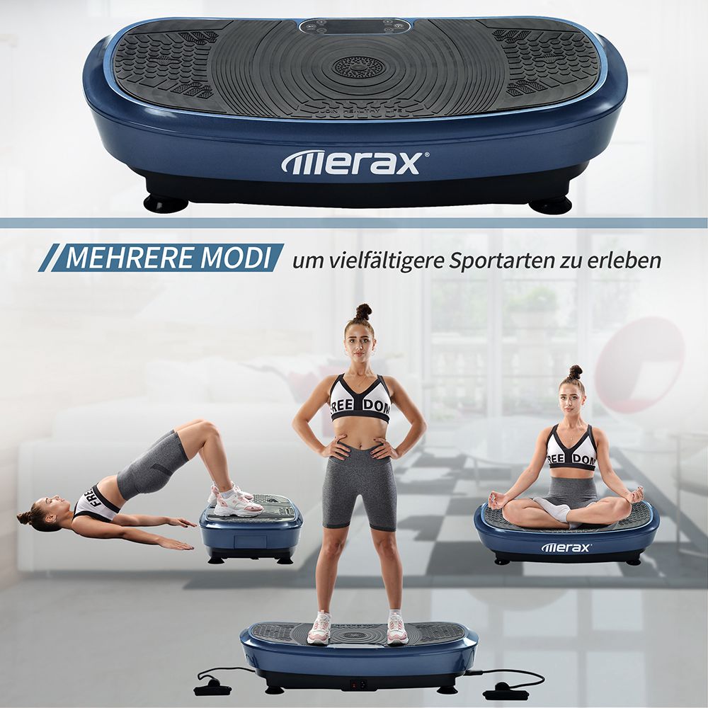 Merax Vibration Plate 3D Wipp Vibration Technology With Bluetooth Speaker - Blue