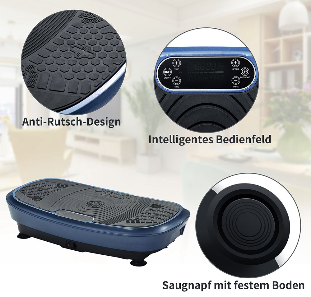 Merax Vibration Plate 3D Wipp Vibration Technology With Bluetooth Speaker - Blue