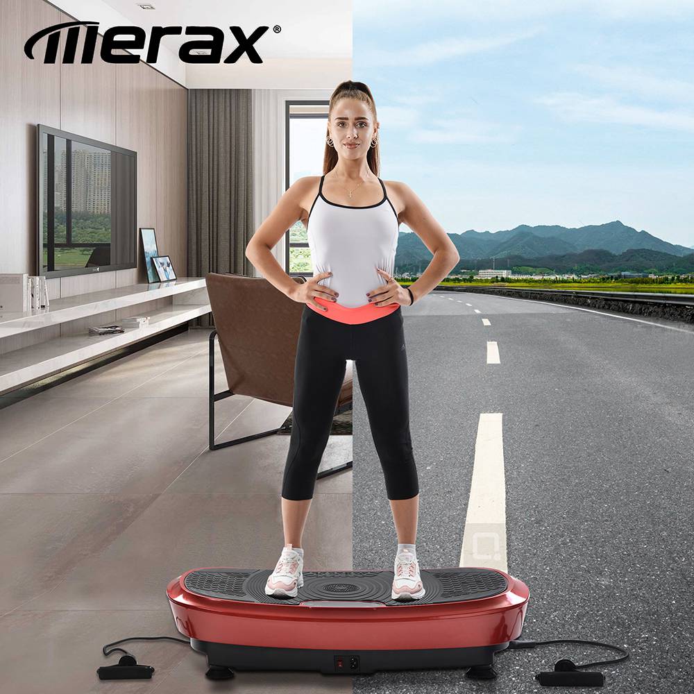 Merax Vibration Plate 3D Wipp Vibration Technology With Bluetooth Speaker - Red