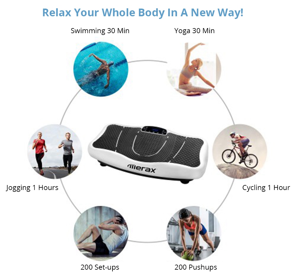 Merax Vibration Plate Lose Weight 2D Wipp Vibration Black