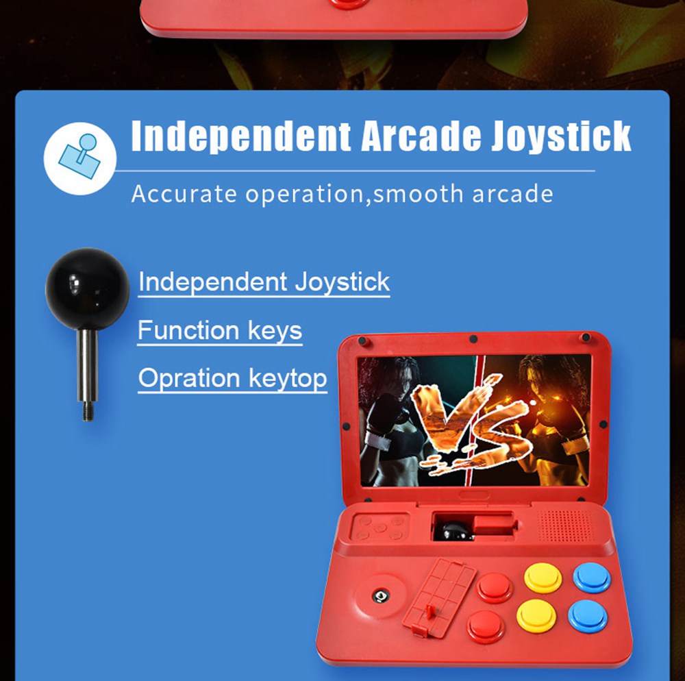 Powkiddy A13 Consola de videojuegos de código abierto de 10 pulgadas Joystick desmontable de pantalla grande Salida HD Mini Arcade Retro Gamepad