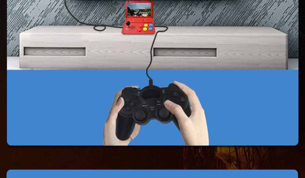 Powkiddy A13 وحدة تحكم ألعاب فيديو مفتوحة المصدر 10 بوصة شاشة كبيرة قابلة للفصل عصا التحكم HD إخراج Mini Arcade Retro Gamepad