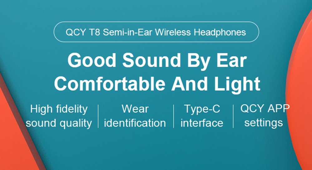 QCY T8 Bluetooth 5.0 TWS Gaming Earphones AAC SBC Type C APP Control Pop Up Pairing Voice Assistant