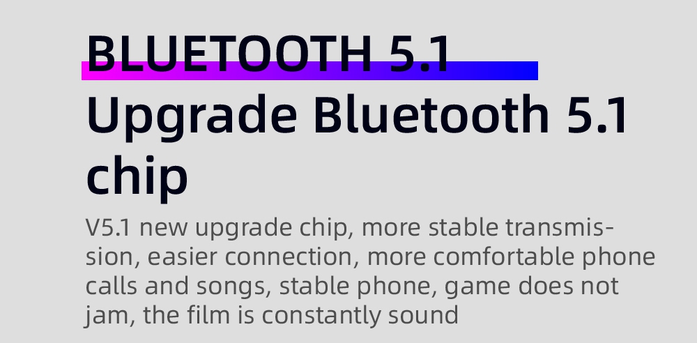 S6 Bluetooth 5.1 TWS Earphone 260mAh Charging Case HiFi Sound - Black