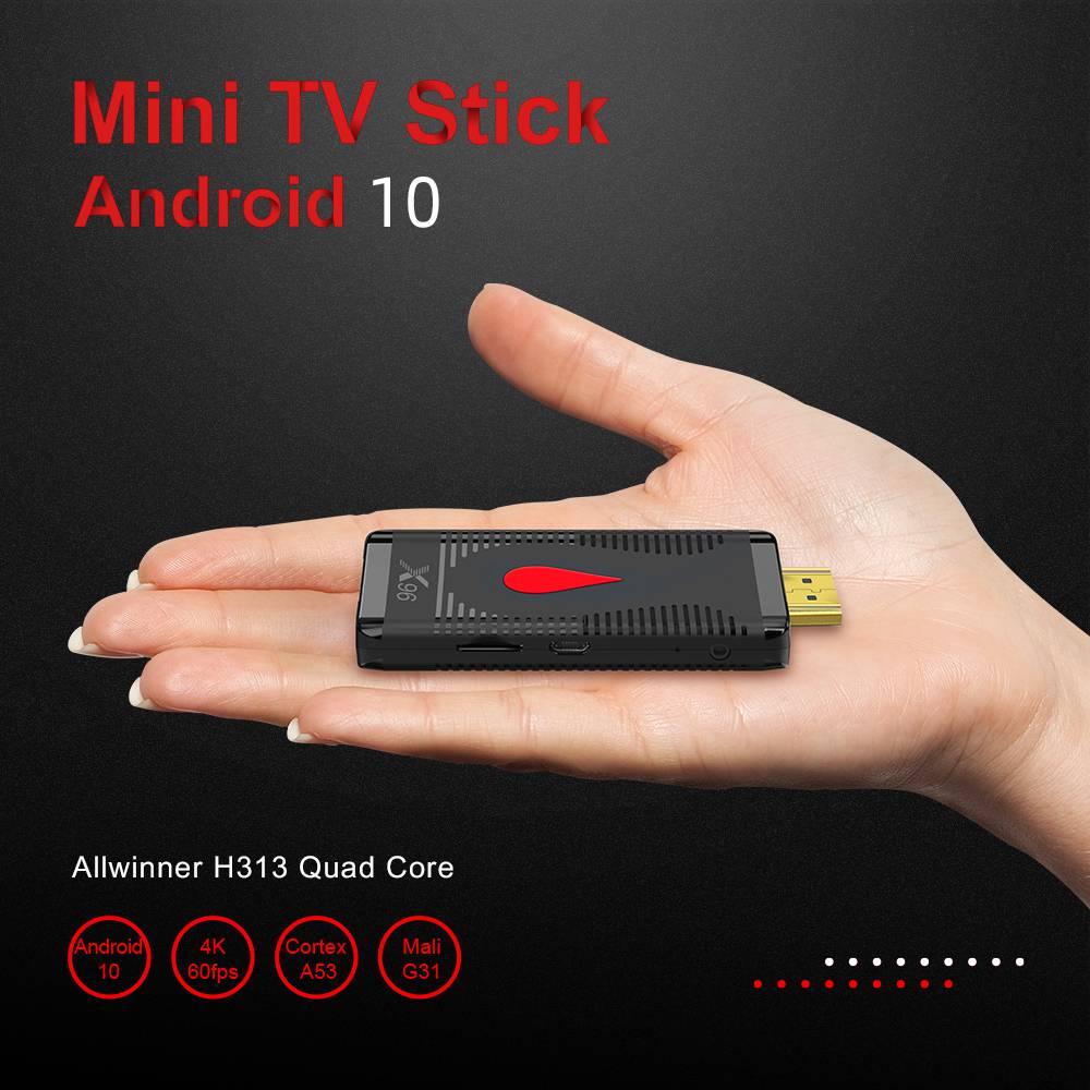 X96 S400 Allwinner H313 1GB/8GB 4K Android 10.0 TV Dongle H265 2.4G WIFI