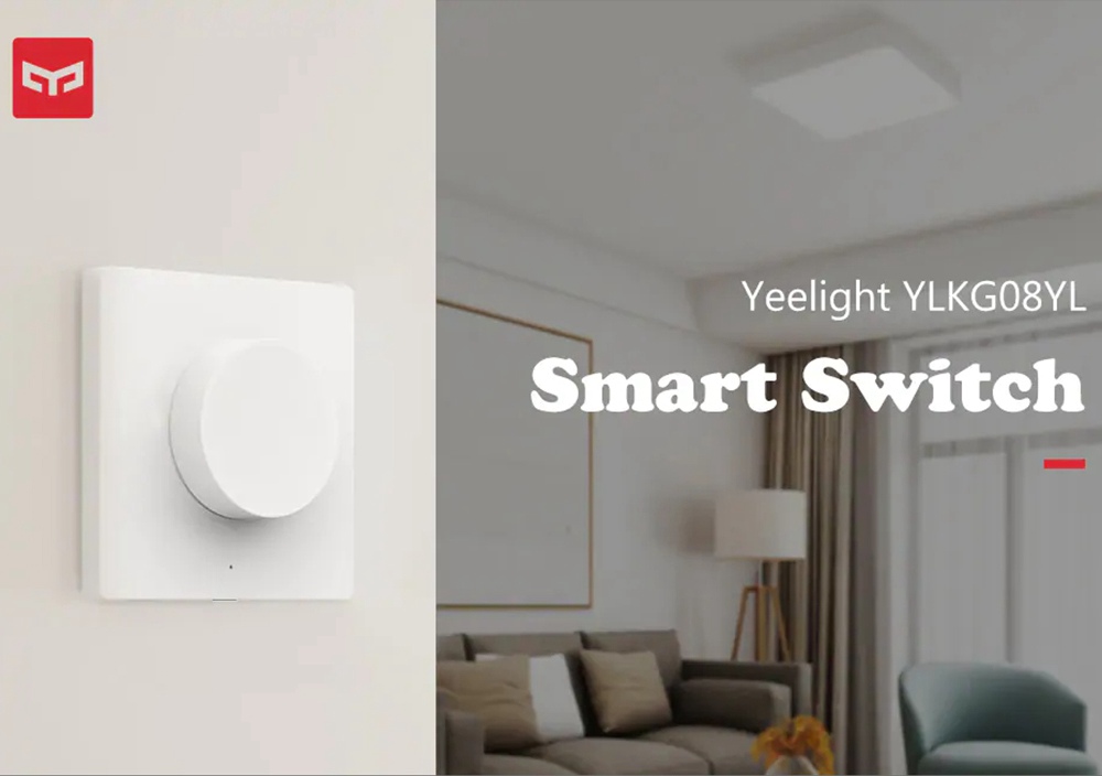Yeelight Mount Version Smart Dimmer Switch APP Controle remoto Bluetooth Adapt para luz de teto Mijia - branco