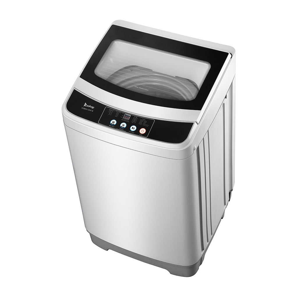 ZOKOP XQB60-ZK6 Portable Automatic Drum Washing Machine 10 Programs 8 Water Levels Multi-function Control Panel LED Display Intelligent Delay Cleaning Function With Drain Pump - Gray