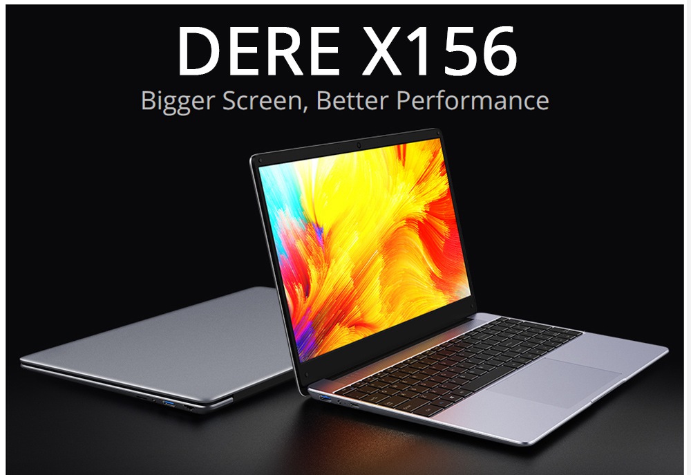 DERE X156 15.6 Inch Laptop Intel Celeron J4125 1920*1080 FHD 8GB DDR4 256G SSD Windows 10 HDMI Output - Silver