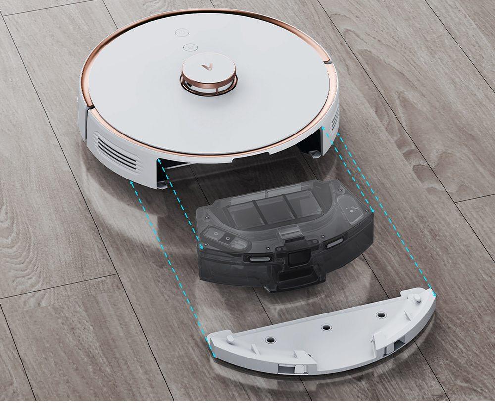 Akıllı Toz Toplayıcılı Xiaomi VIOMI S9 Robot Süpürge Entegre Süpürme ve Paspaslama 2700Pa Güçlü Emiş LDS Lazer Navigasyon 220 Dakika Çalışma Süresi 250ml Elektrikli Su Deposu Evcil Hayvanlar, Halılar ve Sert Zeminler için Mijia APP Kontrolü