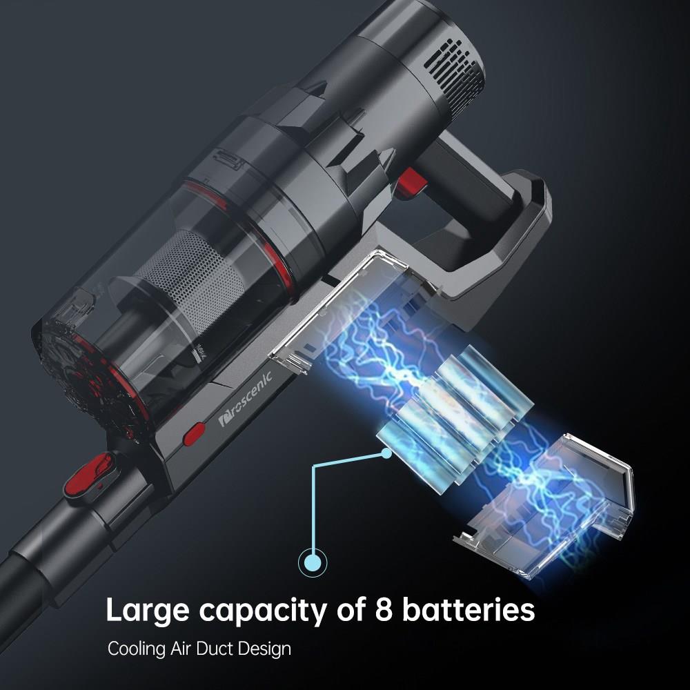 Proscenic P11 Handheld Cordless Vacuum Cleaner 2 in 1 Vacuuming Mopping 25KPa Suction Removable Water Tank 50min Running Time Touch Screen Rechargeable Wall Bracket - Gray
