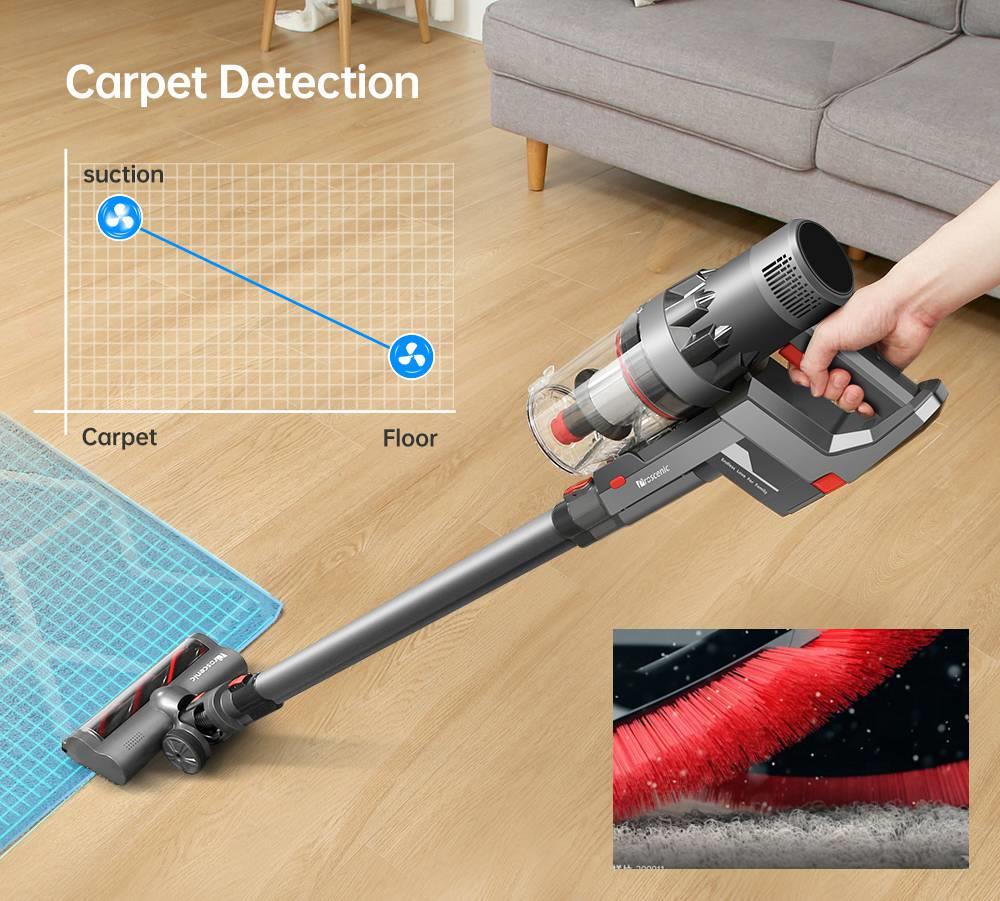 Proscenic P11 Handheld Cordless Vacuum Cleaner 2 in 1 Vacuuming Mopping 25KPa Suction Removable Water Tank 50min Running Time Touch Screen Rechargeable Wall Bracket - Gray