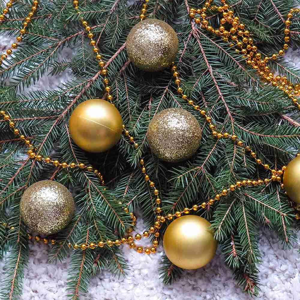 88 Pieces Shatterproof New Year Christmas Family Wedding Party Decoration Balls - Gold