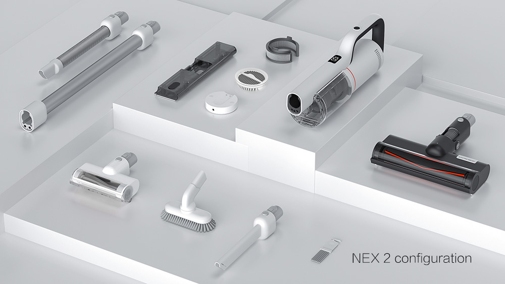 ROIDMI NEX 2 Pro Portable Smart Handheld Cordless Vacuum Cleaner  26500Pa Strong Suction 435W Motor 2500mAh Battery APP Control OLED Display From Xiaomi Youpin - Grey