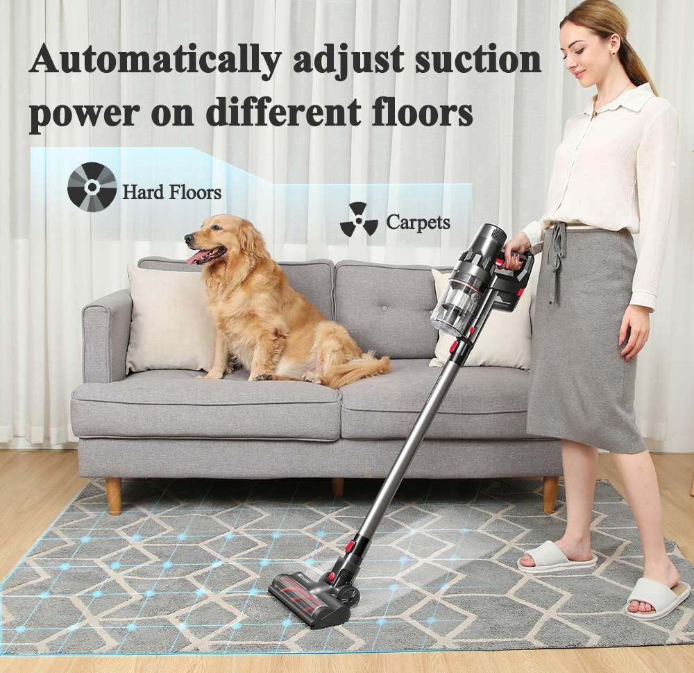 Proscenic P11 Handheld Cordless Vacuum Cleaner 2 in 1 Vacuuming Mopping 25KPa Suction Removable Water Tank 50min Running Time Touch Screen Rechargeable Wall Bracket - Gray