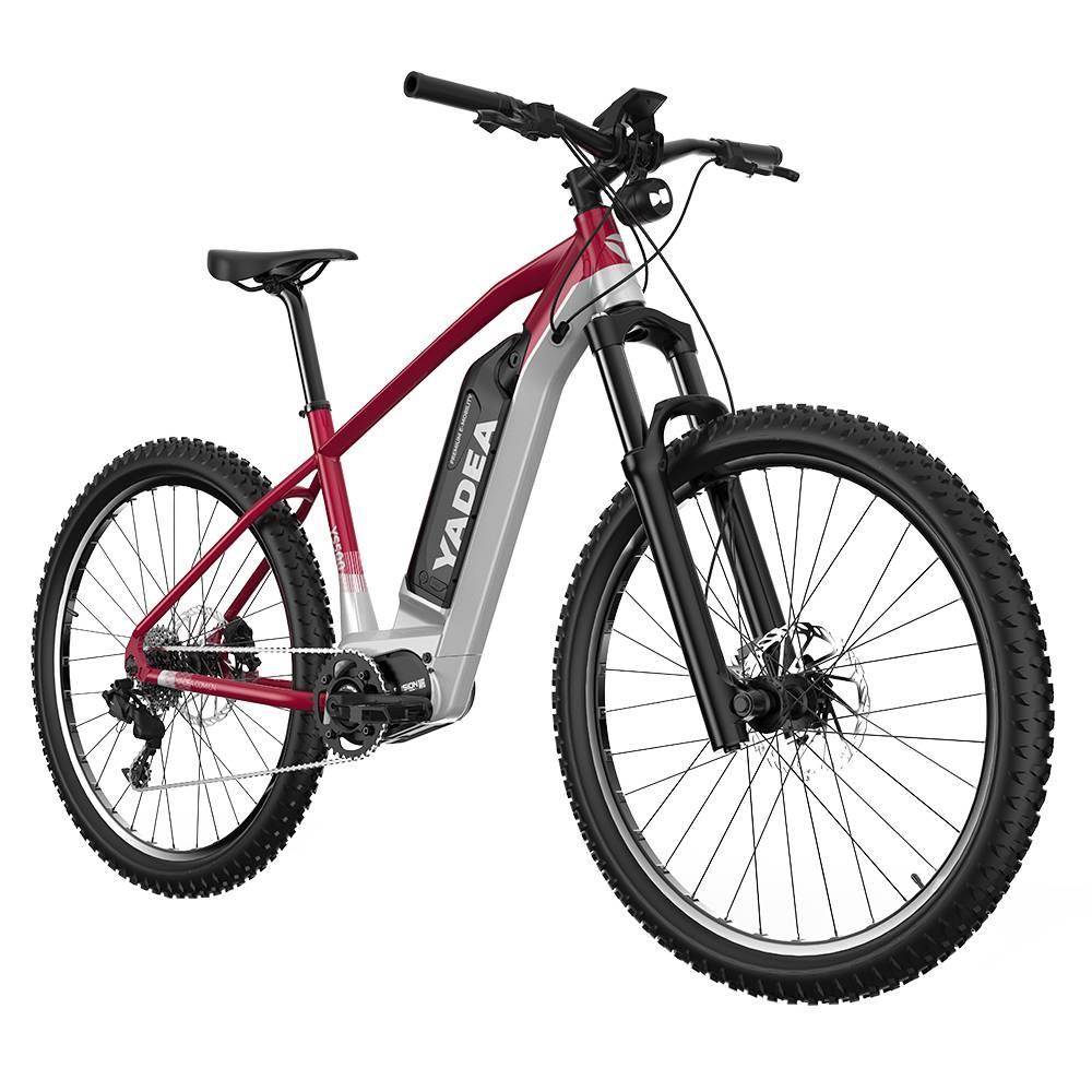 Yadea YS500 27.5 inch Touring Electric Bike 350W Fusion Mid Drive Motor Shimano BL-MT200 Brake 13Ah LG Cell Battery LCD Display 25KM/H up to 80-100Km - Red