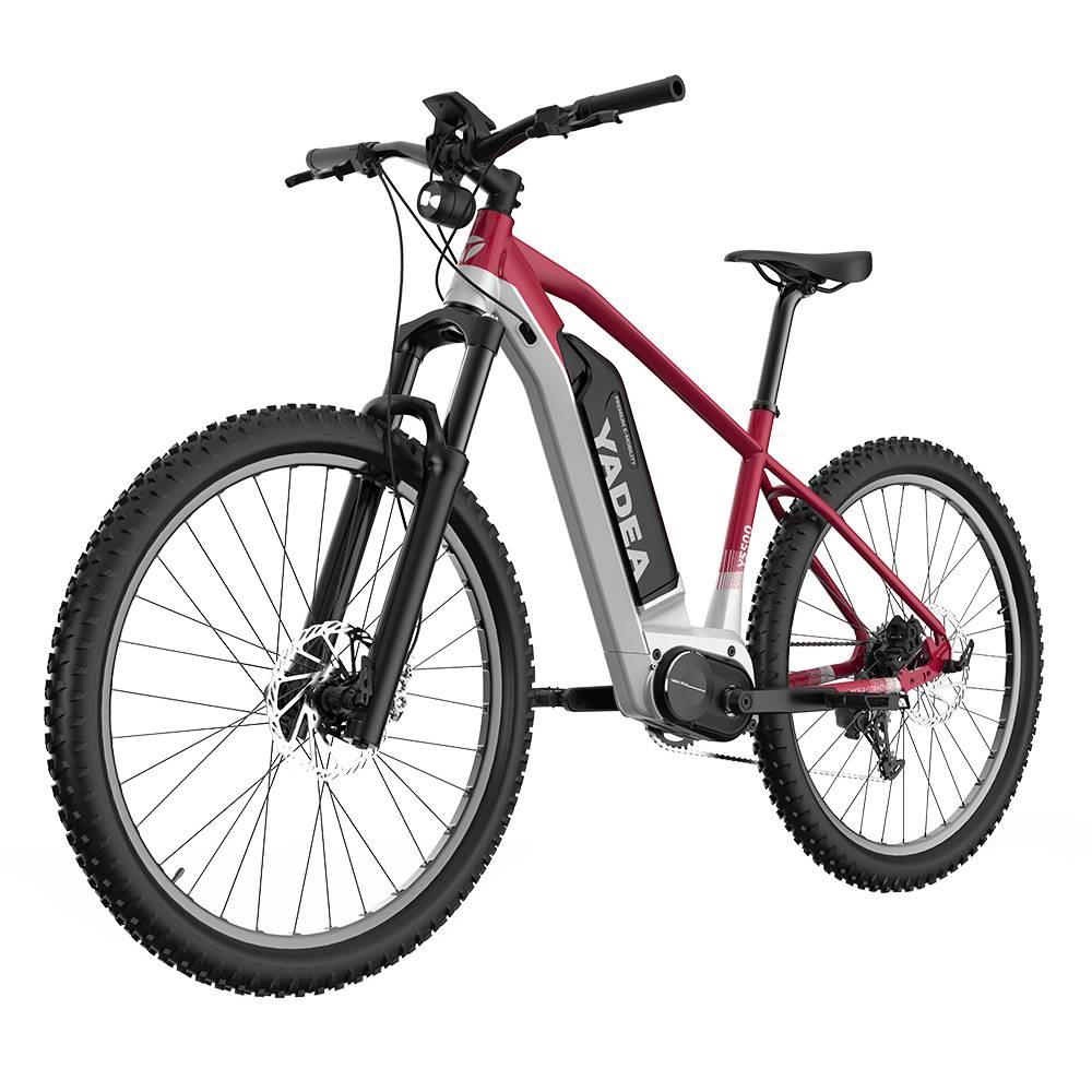 Yadea YS500 27.5 inch Touring Electric Bike 350W Fusion Mid Drive Motor Shimano BL-MT200 Brake 13Ah LG Cell Battery LCD Display 25KM/H up to 80-100Km - Red