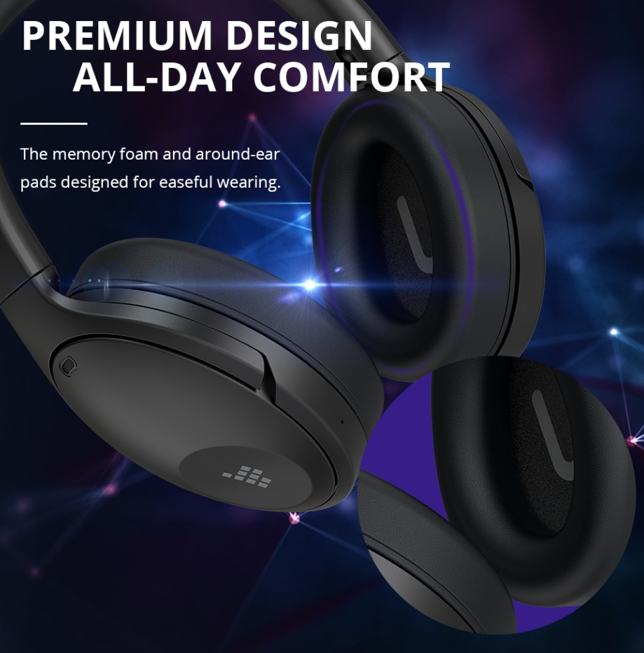 Tronsmart Apollo Q10 ANC Bluetooth Headphones 35dB 100 Hours Battery Life 5 Mics - Black