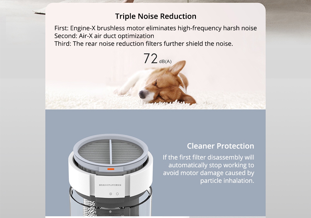 Xiaomi Roidmi NEX Cordless Handheld Vacuum Cleaner 23500Pa Suction Three Cleaning Modes APP Control 2500 mAh Battery 60min Running Time With LED Sensor Light - Obsidian Gold