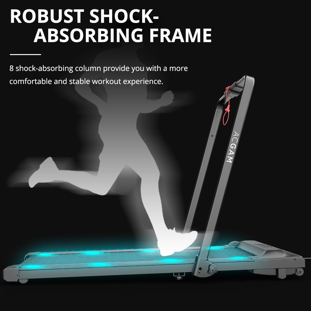 ACGAM T02P Smart Walking Machine 2 in 1 Folding Treadmill for Workout, Fitness Training Gym Equipment, Exercise Indoor & Outdoor with Remote Control, LED Display - EU Version