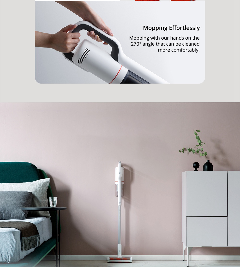 Xiaomi Roidmi NEX Cordless Handheld Vacuum Cleaner 23500Pa Suction Three Cleaning Modes APP Control 2500 mAh Battery 60min Running Time With LED Sensor Light - Obsidian Gold