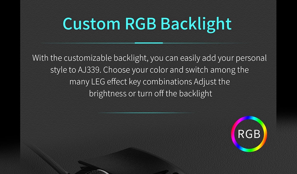AJAZZ AJ339 Νέο 65g Ελαφρύ Συμμετρικό Εργονομικό Κυψελοειδές Σχέδιο RGB Mouse Gaming - Μαύρο