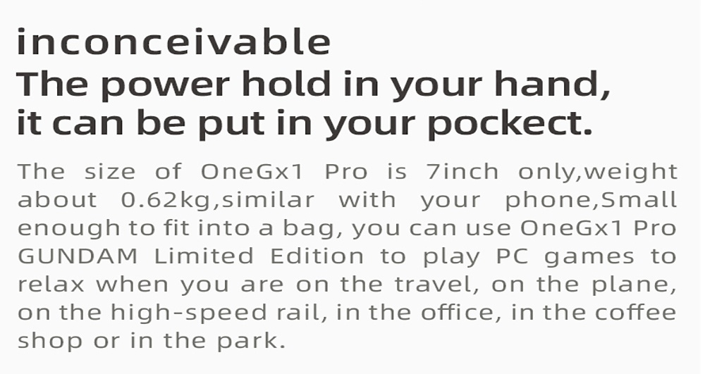 One Netbook OneGx1 Pro Gaming Laptop 7-inch 1920x1200 Intel i7-1160G7 16GB RAM 512GB SSD WiFi 6 Windows 10 -  4G Version Black