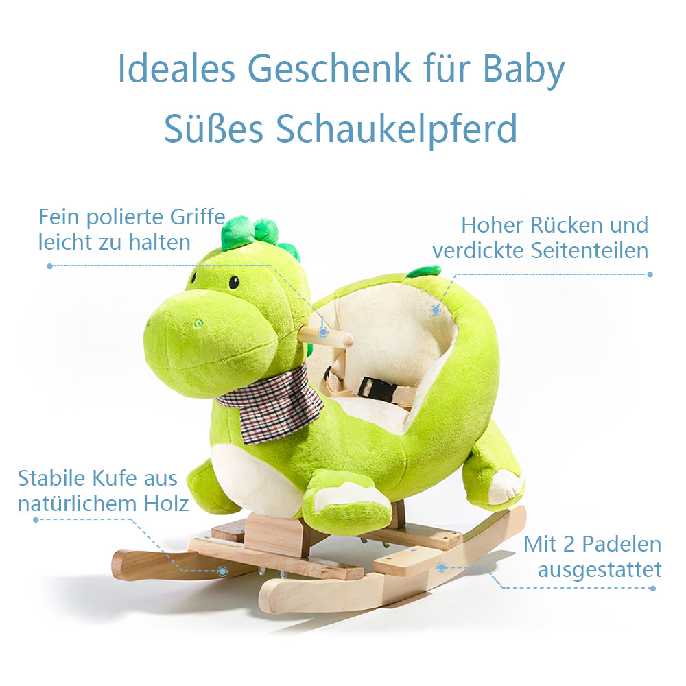 wooden rocking dinosaur