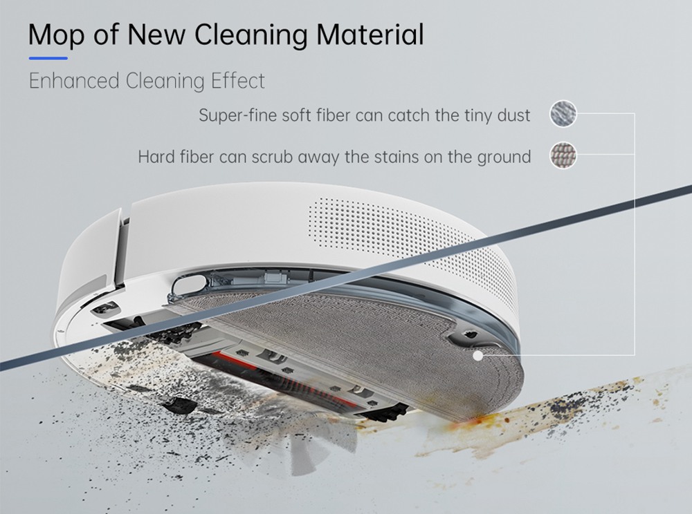 TROUVER Finder Robot Vacuum Cleaner with 5 Level Noise Reduction Integrated Sweeping and Mopping 2000Pa Powerful Suction LDS Laser Navigation 120 Mins Running Time 270ml Electric Water Tank 570ml Dust Box Mijia APP Control for Pets Hair, Carpets and Hard Floor