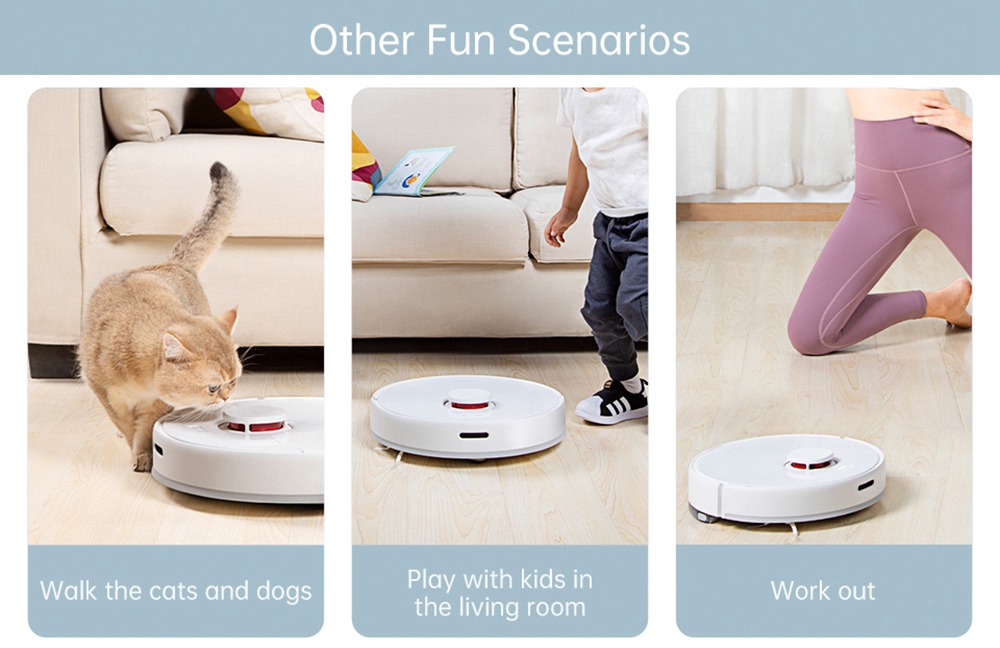 TROUVER Finder Robot Vacuum Cleaner with 5 Level Noise Reduction Integrated Sweeping and Mopping 2000Pa Powerful Suction LDS Laser Navigation 120 Mins Running Time 270ml Electric Water Tank 570ml Dust Box Mijia APP Control for Pets Hair, Carpets and Hard Floor