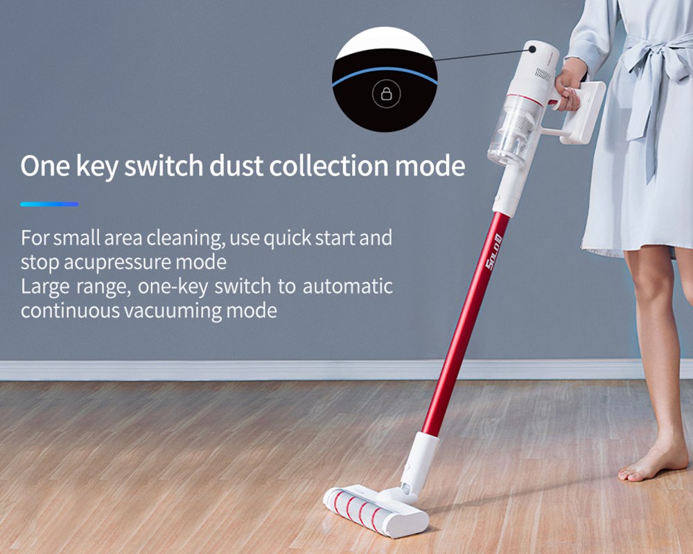 TROUVER SOLO 10 Handheld Cordless Vacuum Cleaner 300W Motor 85AW 18000Pa Strong Suction 2000 mAh Battery 48 Minutes Running Time LCD Display Removable Dust Cup - White