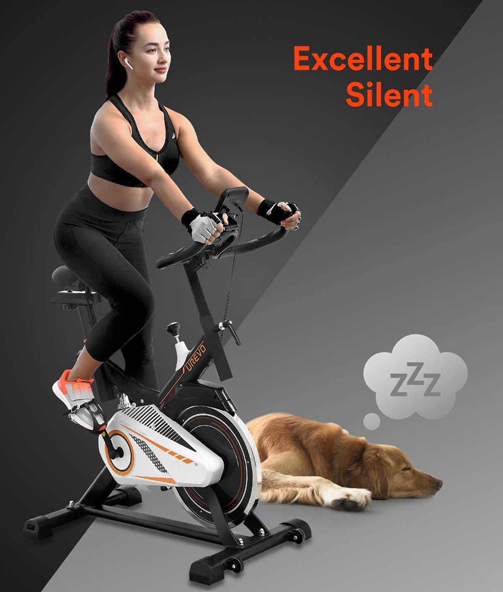 UREVO Indoor Cycling Esercizio Fitness Spinning Bike per allenamento cardio domestico con comodo sedile Cushi