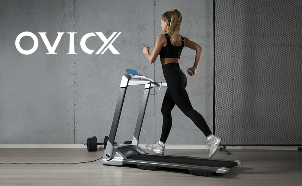 XQIAO OVICX Q2S Smart Falt-Laufmaschine Ultradünnes Laufband für Training, Fitness-Trainingsgeräte, Bewegung im Innen- und Außenbereich mit intelligenter Verzögerung, APP-Steuerung, LED-Anzeige - EU-Version