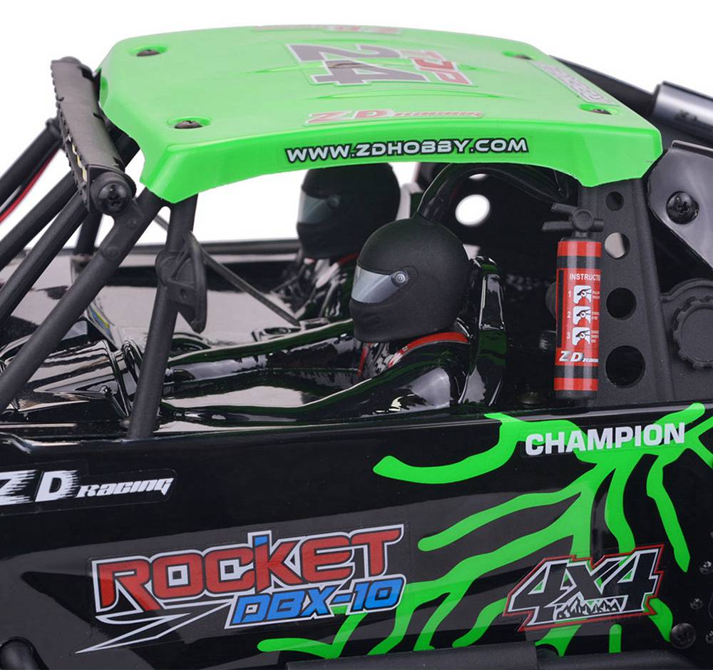 ZD Racing DBX-10 2.4G 1/10 4WD 80km/h Desert Truck Off Road Brushless RC Car - Green with Head Up Wheel