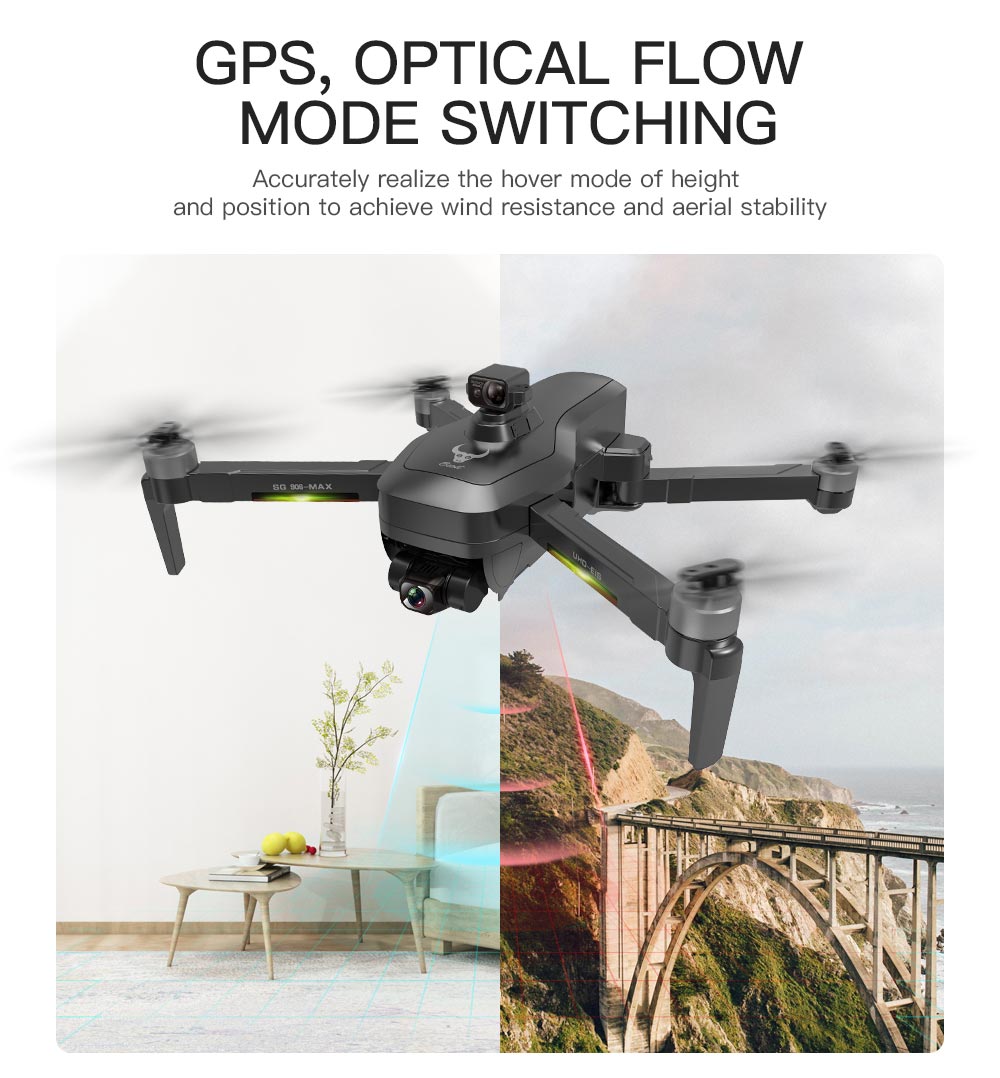 ZLRC SG906 Pro 3 MAX 4K GPS 5G WIFI FPV with 3-Axis EIS Anti-shake Gimbal Obstacle Avoidance Brushless RC Drone - Two Batteries with Bag