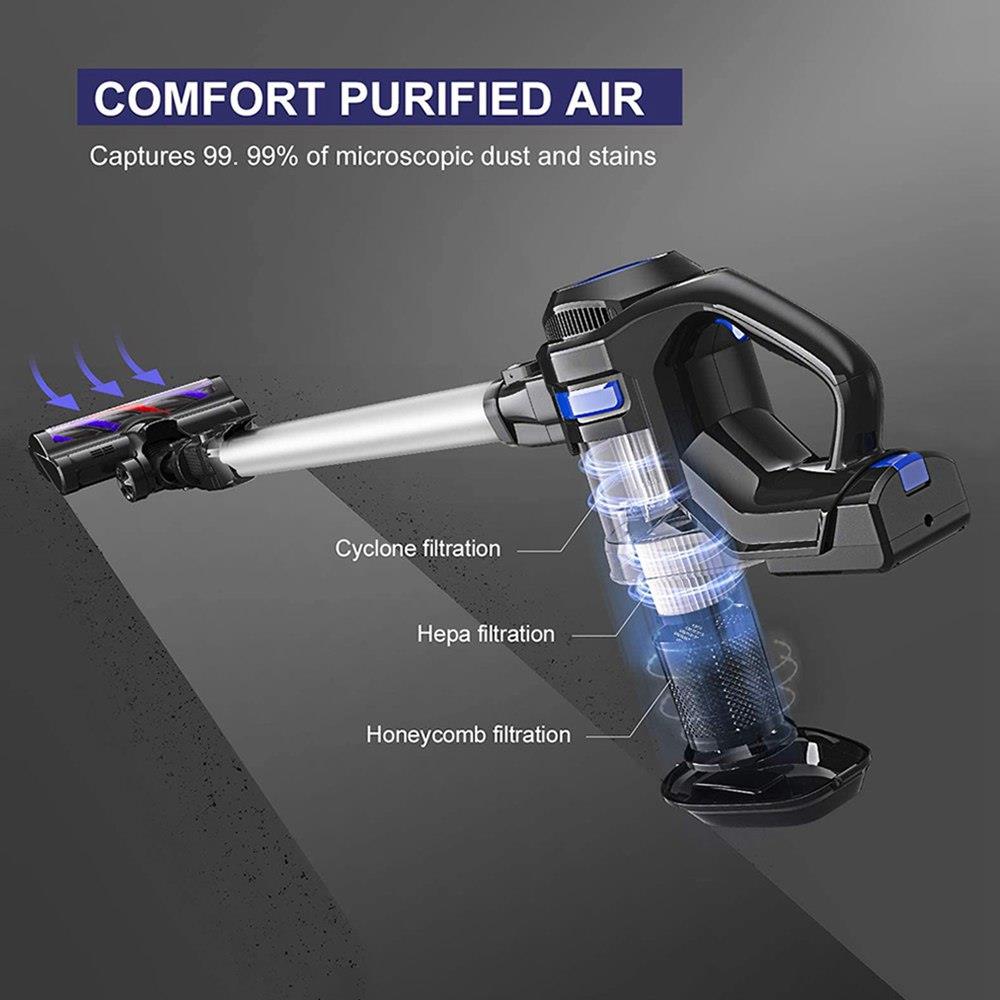 MOOSOO X6 2in1Handheld Cordless Vacuum Cleaner Blue Grey