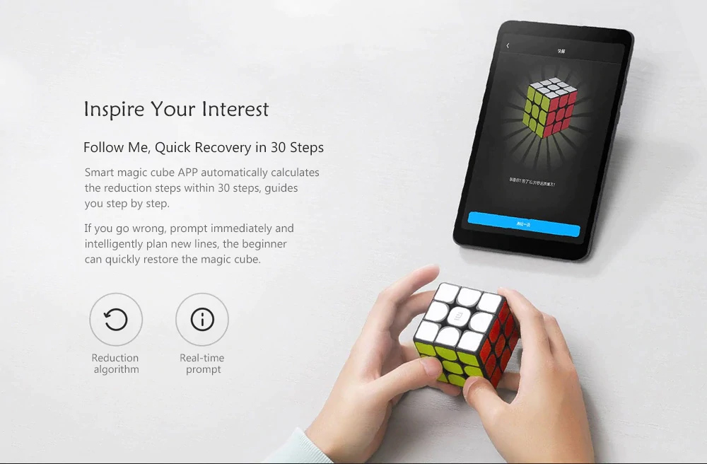 Xiaomi Smart Magic Cube Bluetooth 5.0 Six-axis Sensor 3x3x3 Square Magnetic Cube Puzzle Toy